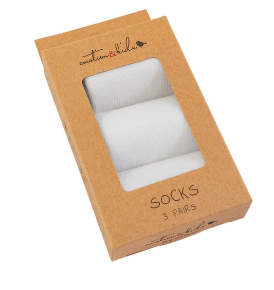 Emotion & Kids 3 Pack Socks White