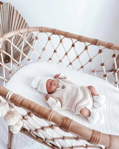 3 Little Crowns Textured Knit Bodysuit Oat