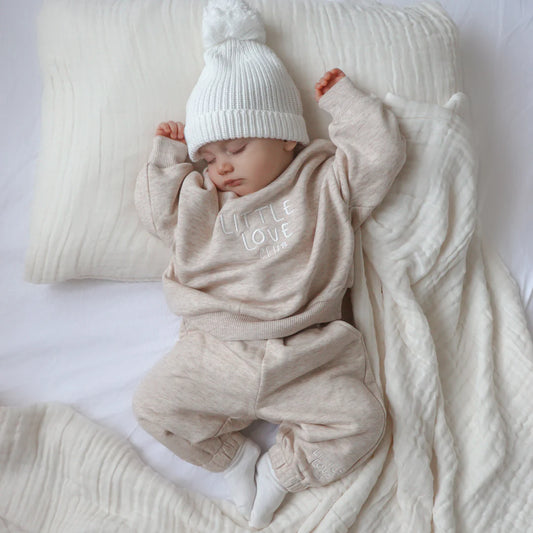 Blossom & Pear 'Little Love Club' Cosy Merino Tracksuit Beige