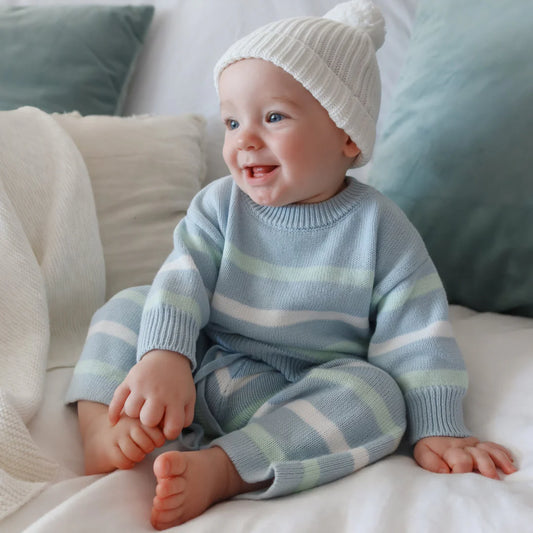 Blossom & Pear Mint Sherbet Knit 2 Piece Set Long Sleeve