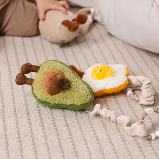 Living Textiles 2pk Stroller Toys Avocado & Egg On Toast