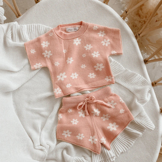 Blossom & Pear Posy Knit 2 Piece Set Short Sleeve