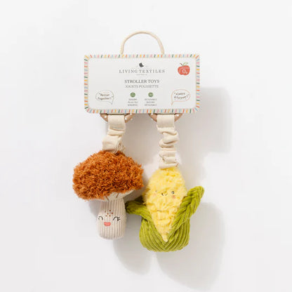 Living Textiles 2pk Stroller Toys Mushroom & Corn