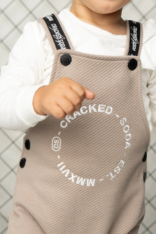 Cracked Soda Theodore Quilted Overall Set Truffle