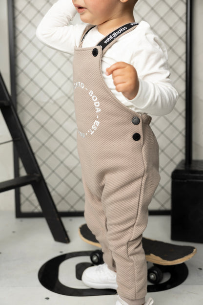 Cracked Soda Theodore Quilted Overall Set Truffle