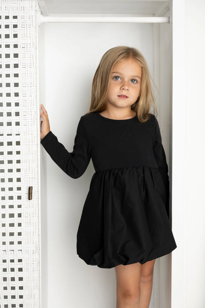 Cracked Soda Scarlett Detailed Bubble Dress Black