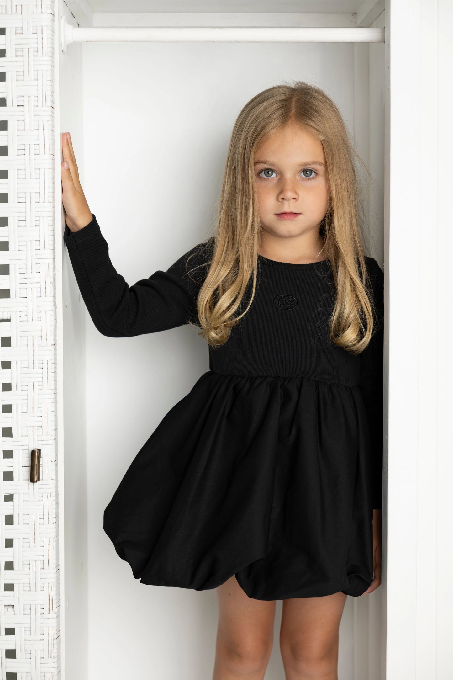 Cracked Soda Scarlett Detailed Bubble Dress Black