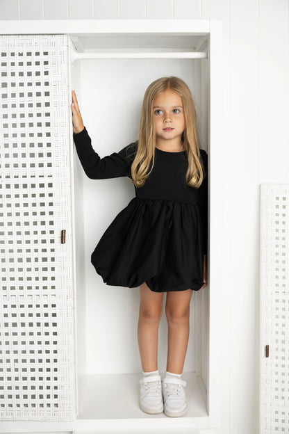 Cracked Soda Scarlett Detailed Bubble Dress Black