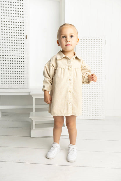 Cracked Soda Cora Denim Dress Beige