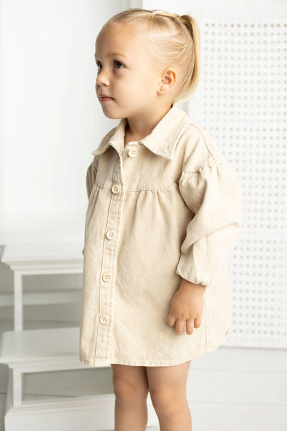 Cracked Soda Cora Denim Dress Beige