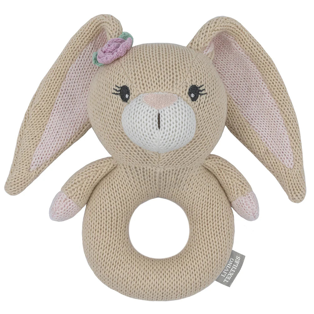 Living Textiles Amelia the Bunny Knitted Rattle