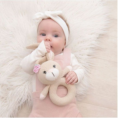 Living Textiles Amelia the Bunny Knitted Rattle