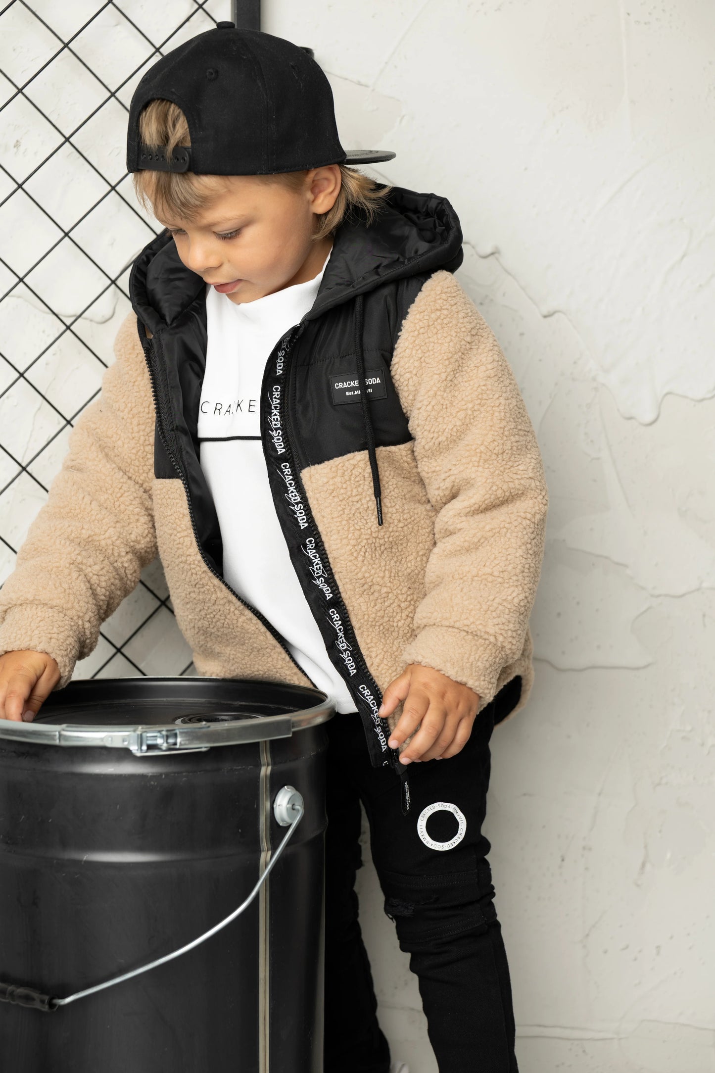 Cracked Soda Theodore Textured Puff Jacket Truffle