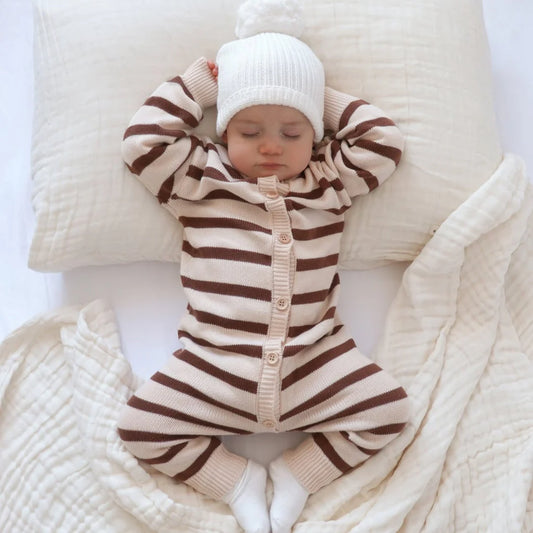 Blossom & Pear Cookie Long Sleeve Knit Romper