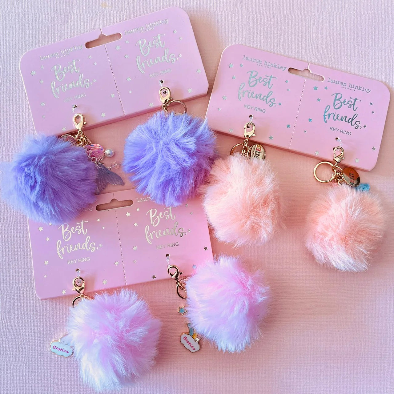 Lauren Hinkley Rainbow BFF Pom Pom Keyring
Set