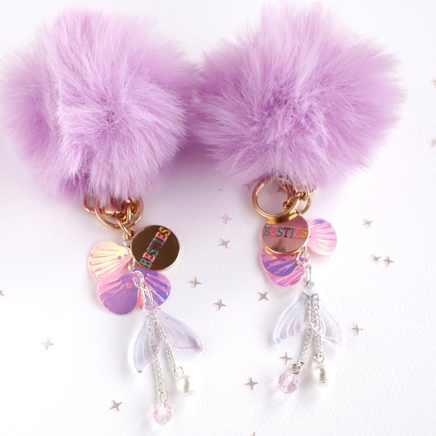 Lauren Hinkley Ethereal Mermaid BFF Pom Pom Keyring Set