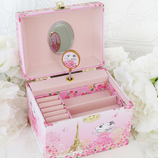 Claris The Chicest Mouse in Paris Pearl Musical Jewellery Box