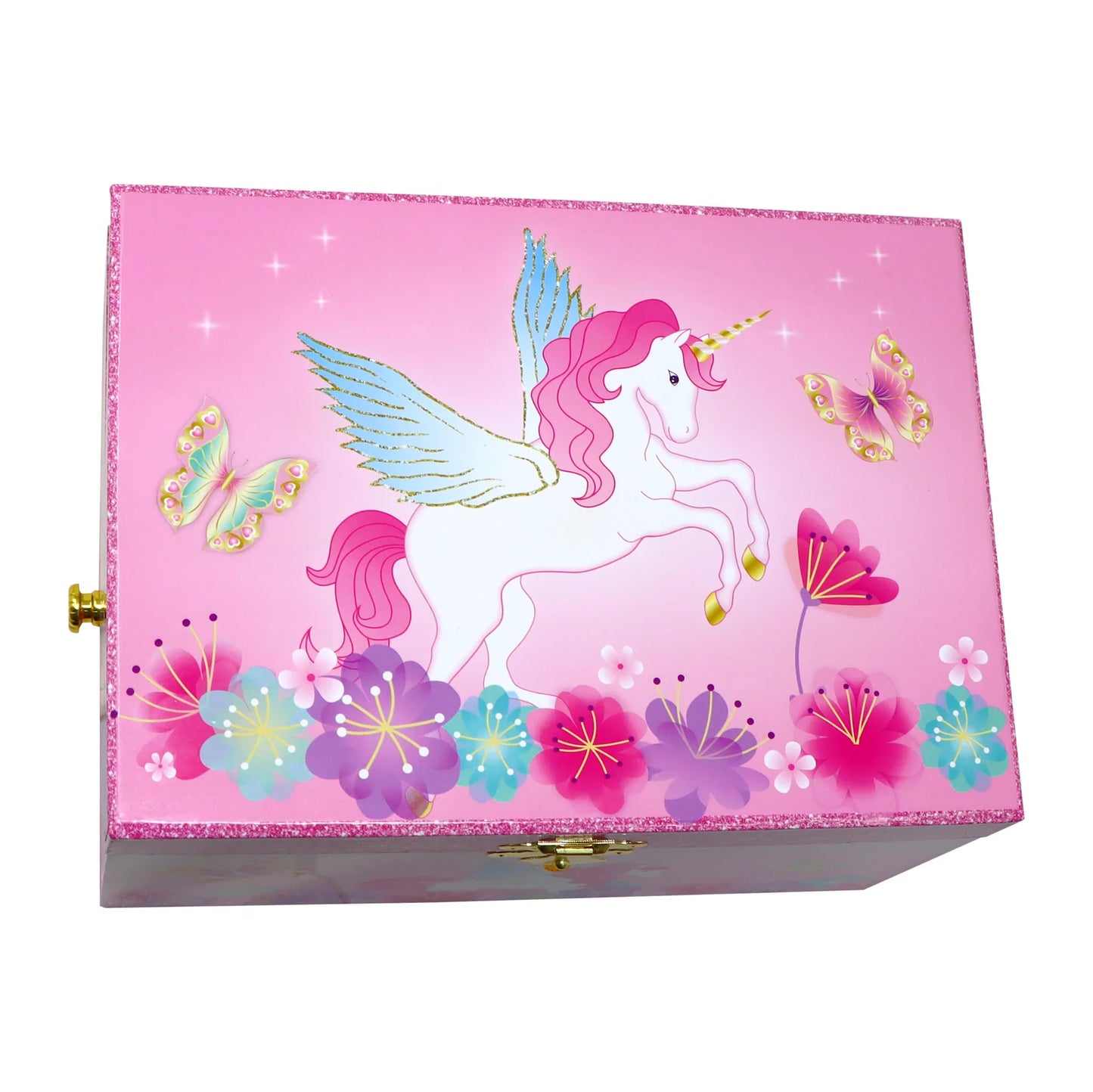 Pink Poppy Unicorn Rainbow Luxury Music Box