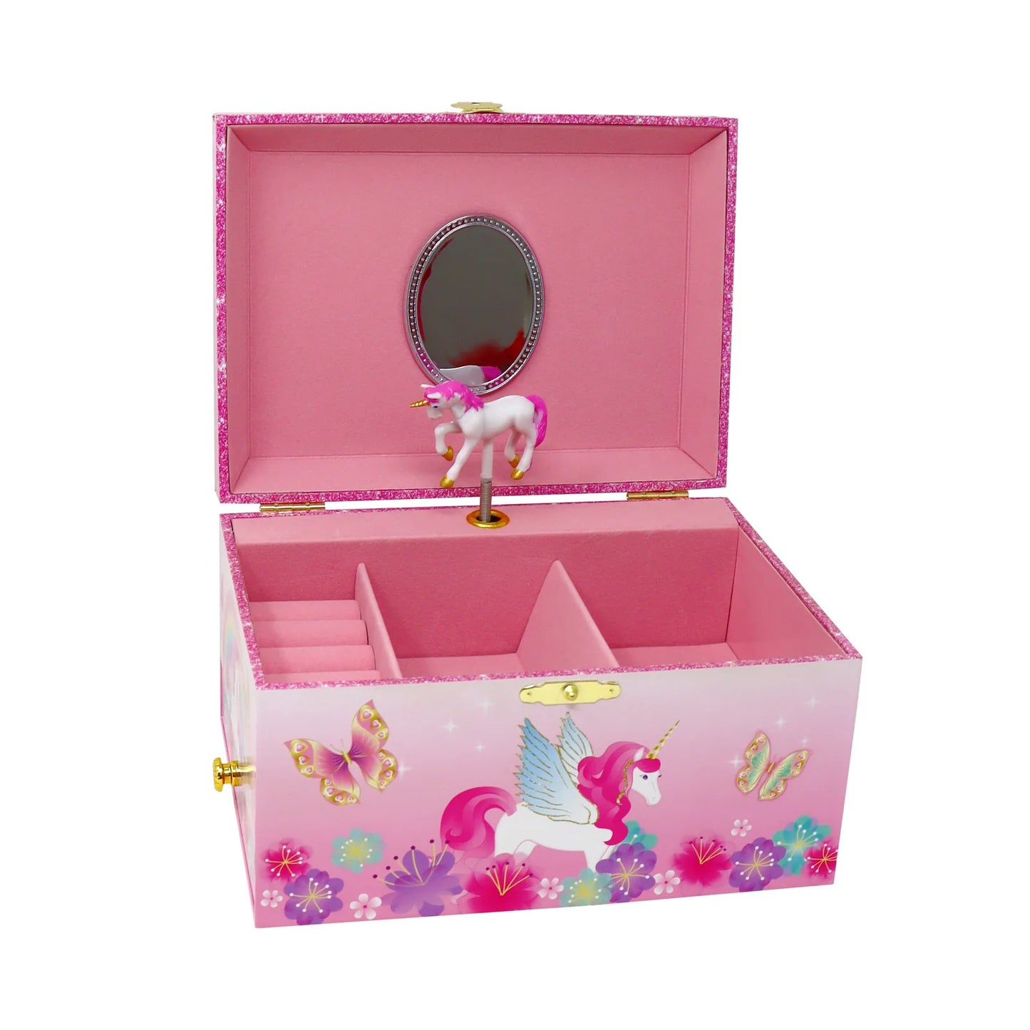 Pink Poppy Unicorn Rainbow Luxury Music Box