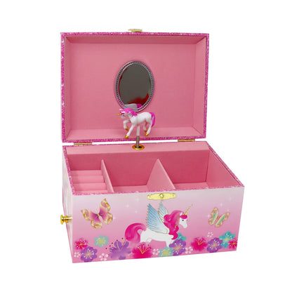 Pink Poppy Unicorn Rainbow Luxury Music Box