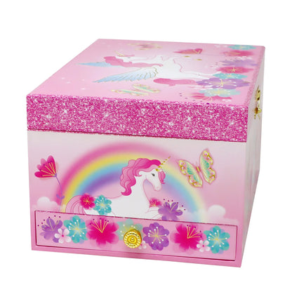 Pink Poppy Unicorn Rainbow Luxury Music Box