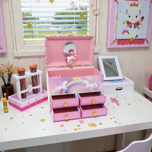 Pink Poppy Unicorn Dreamer Musical Jewellery Box Medium