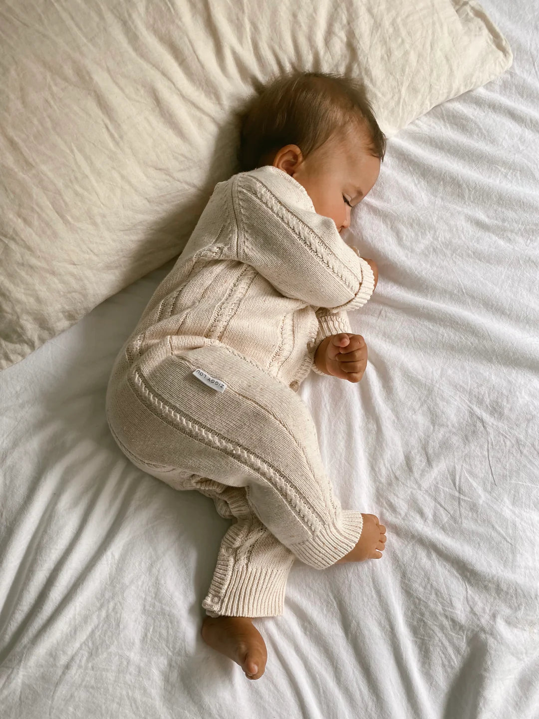 Ziggy Lou Classic Knit Romper Biscotti Fleck