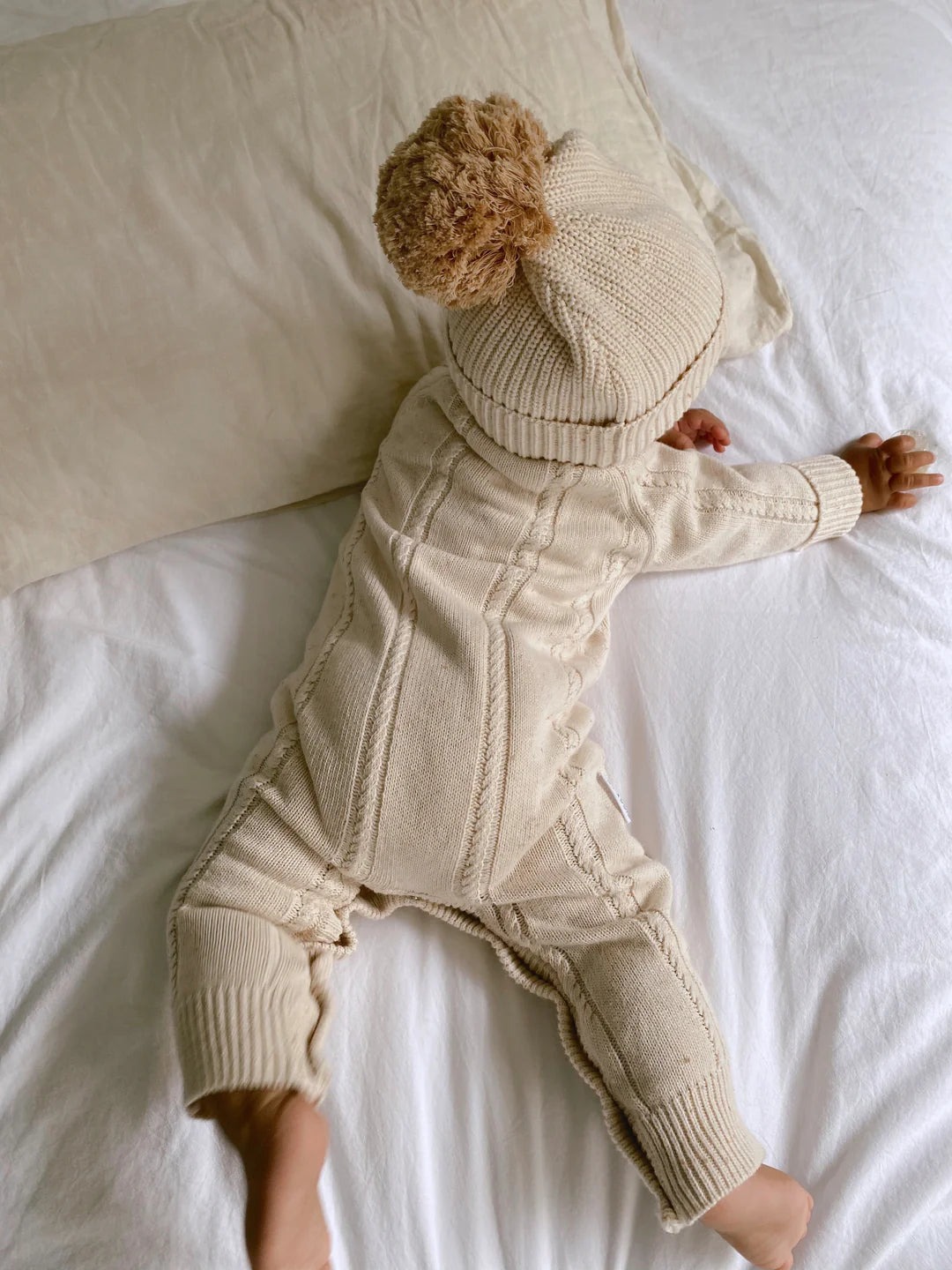 Ziggy Lou Classic Knit Romper Biscotti Fleck