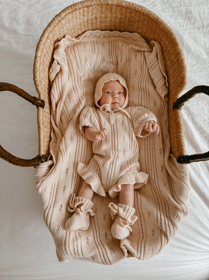 Blossom & Pear Margot Knit Romper Pink Lemonade