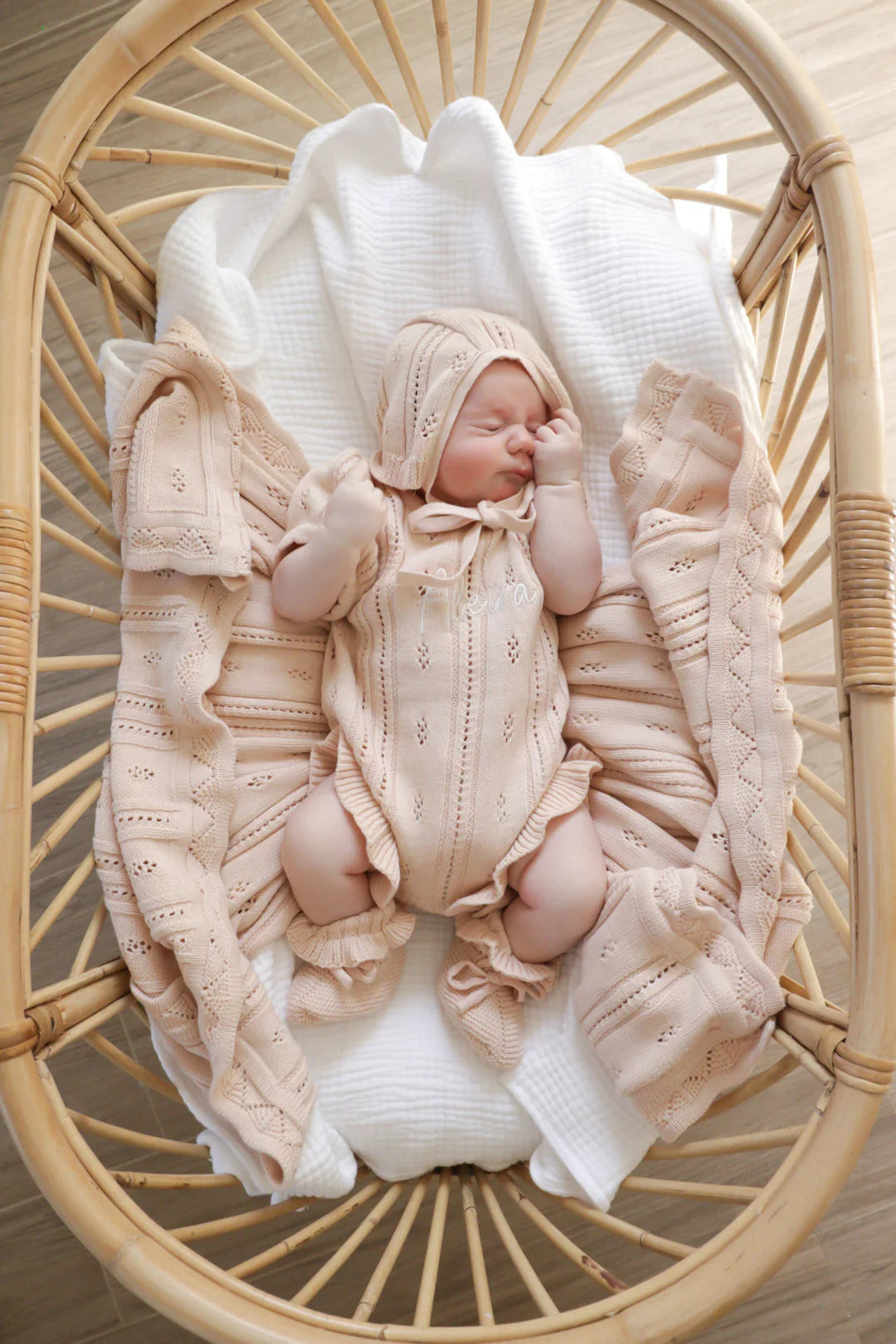 Blossom & Pear Margot Knit Bonnet Pink Lemonade