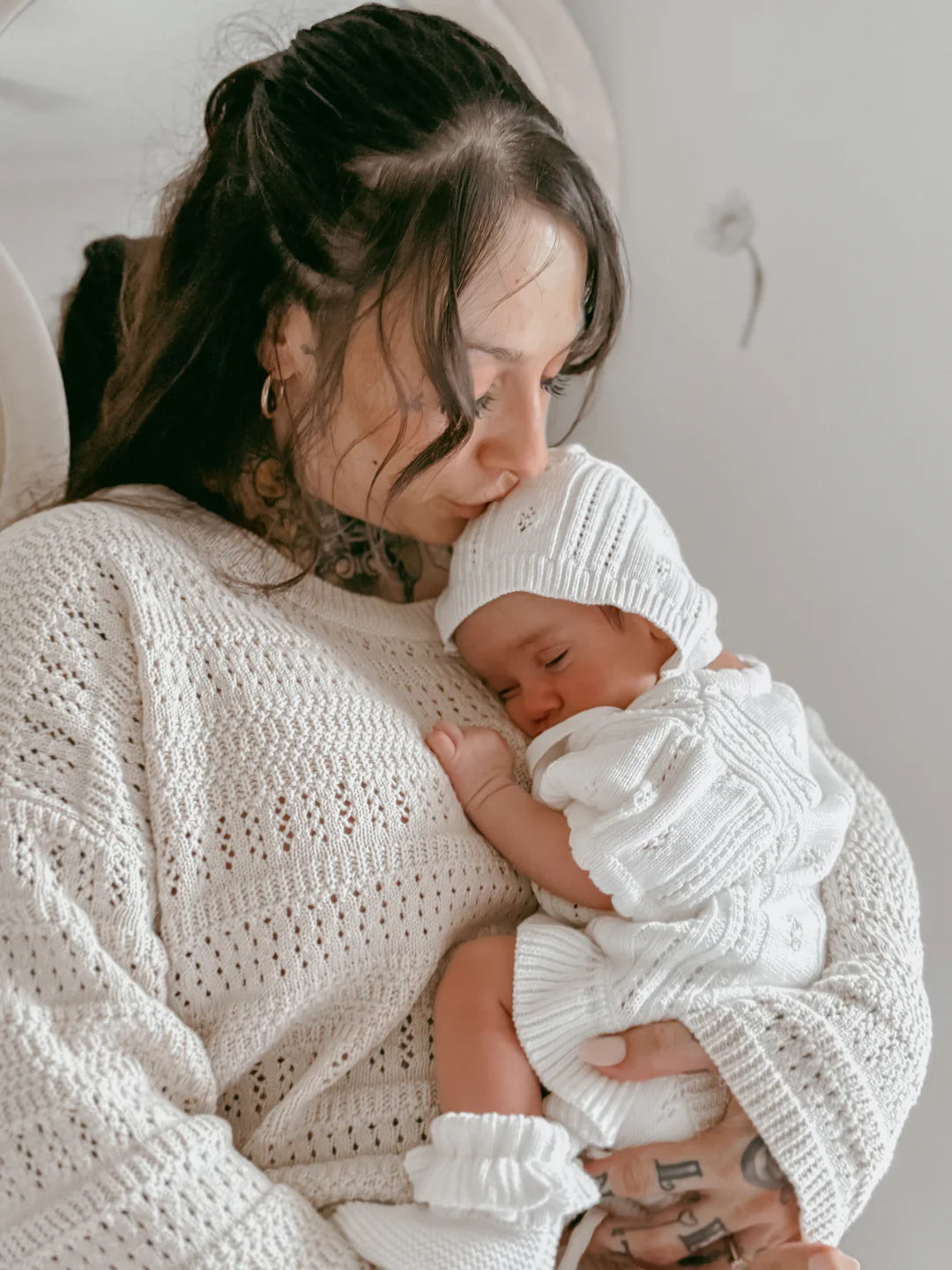 Blossom & Pear Margot Knit Bonnet Milk