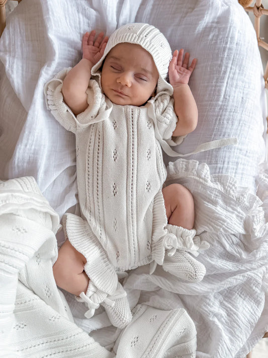 Blossom & Pear Margot Knit Romper Milk