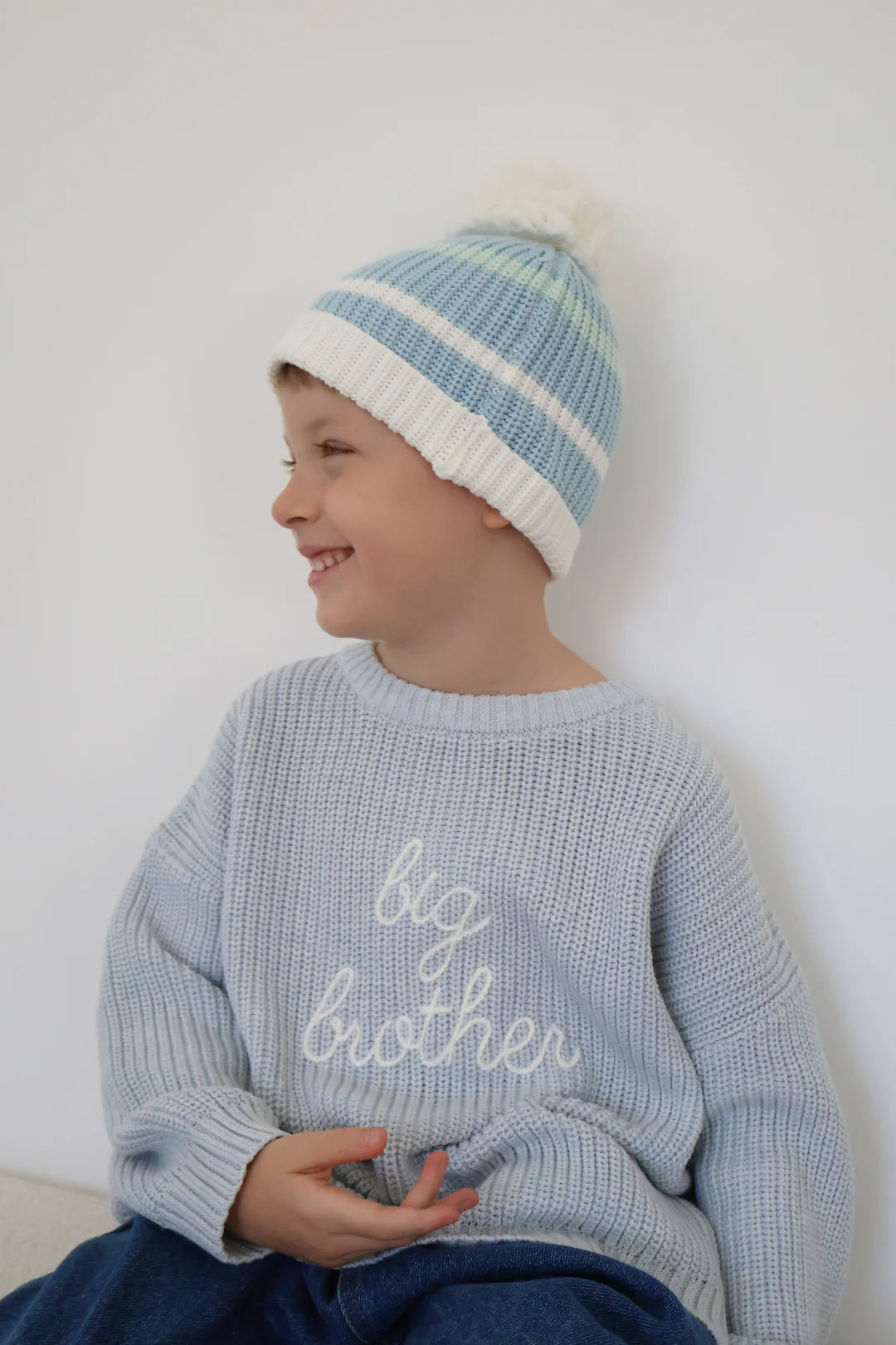 Blossom & Pear 'Big Brother' Mini Knit Sweater Powder Blue