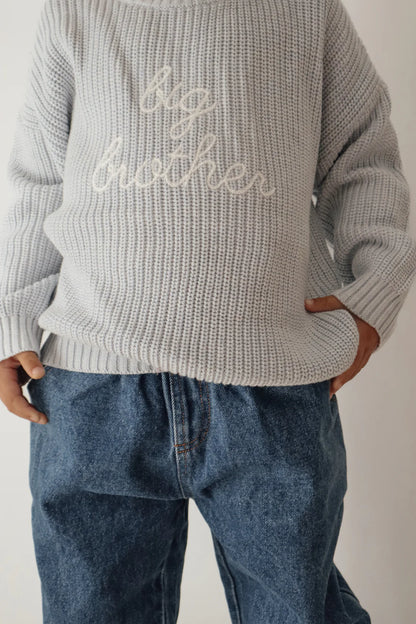 Blossom & Pear 'Big Brother' Mini Knit Sweater Powder Blue