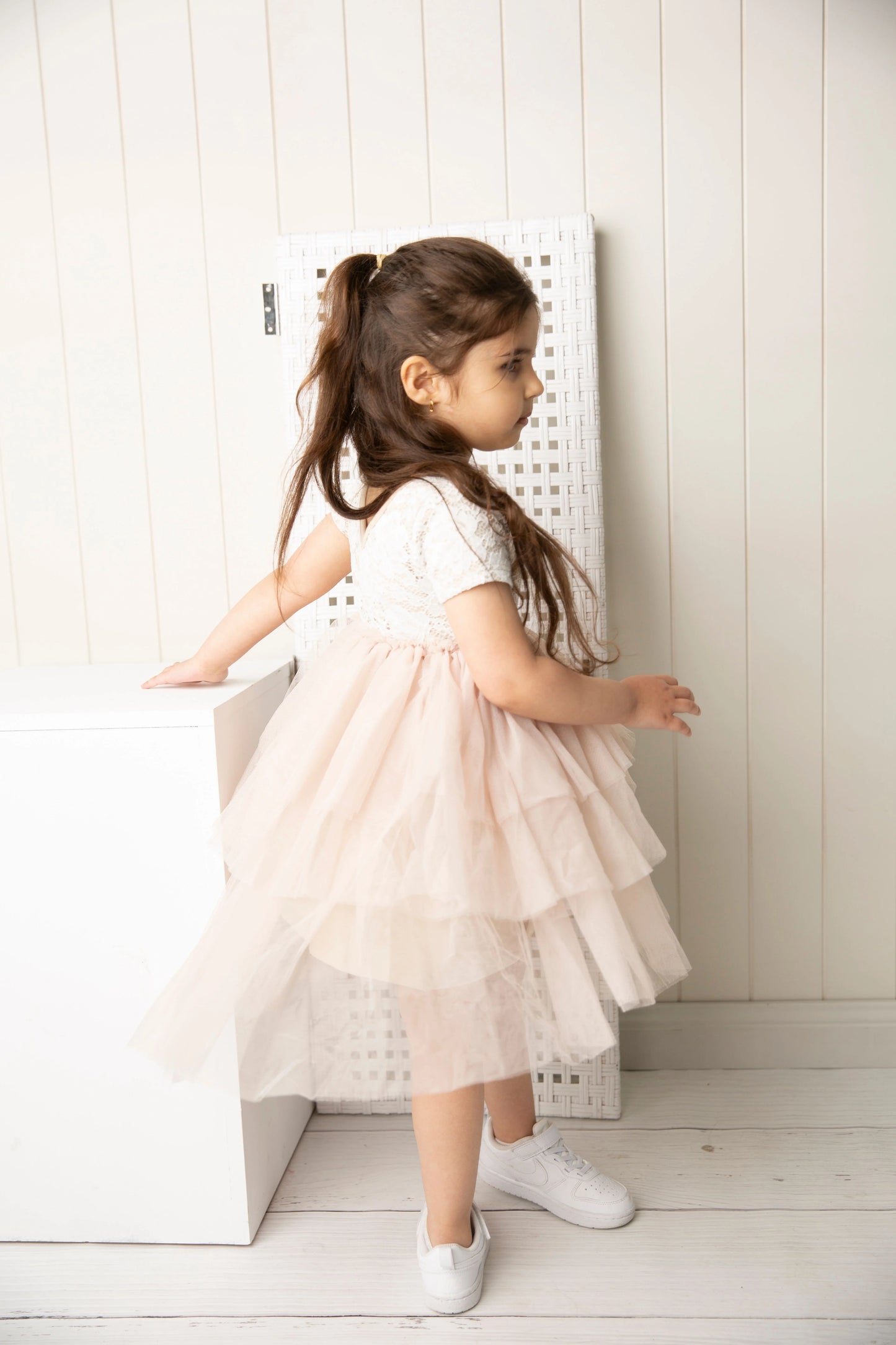 Cracked Soda Zaria Lace Tutu Dress Beige