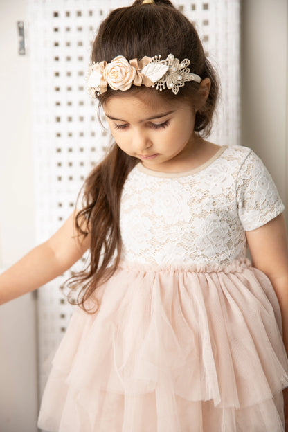 Cracked Soda Zaria Lace Tutu Dress Beige