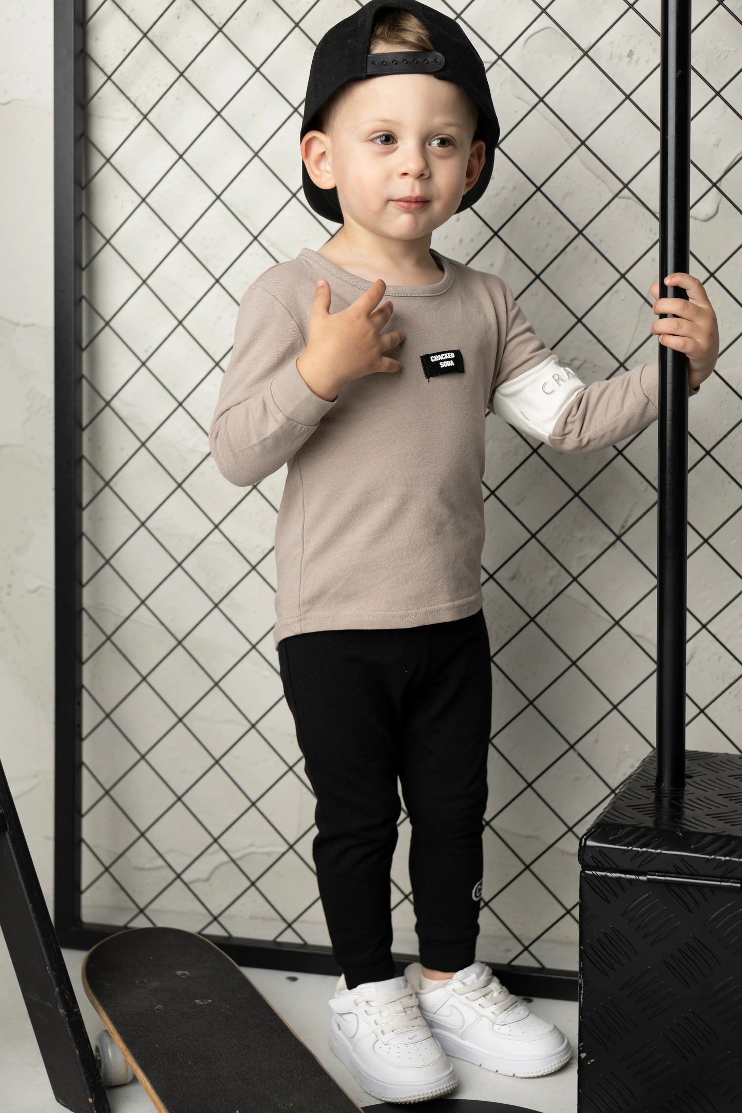 Cracked Soda Theodore 2 Piece Tee & Leggings Set Truffle