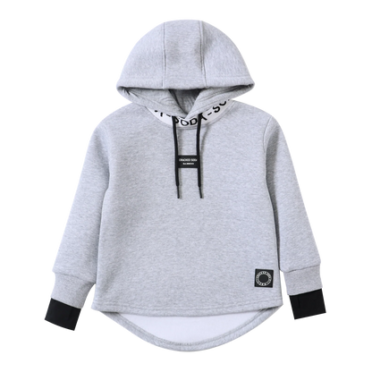 Cracked Soda Nova Detailed Hoodie Grey Marle