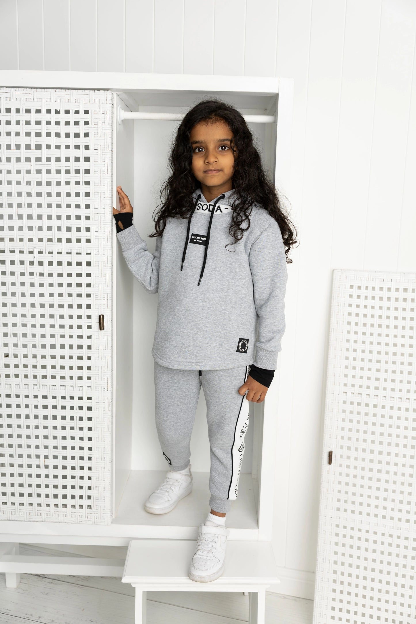 Cracked Soda Nova Detailed Trackpants Grey Marle