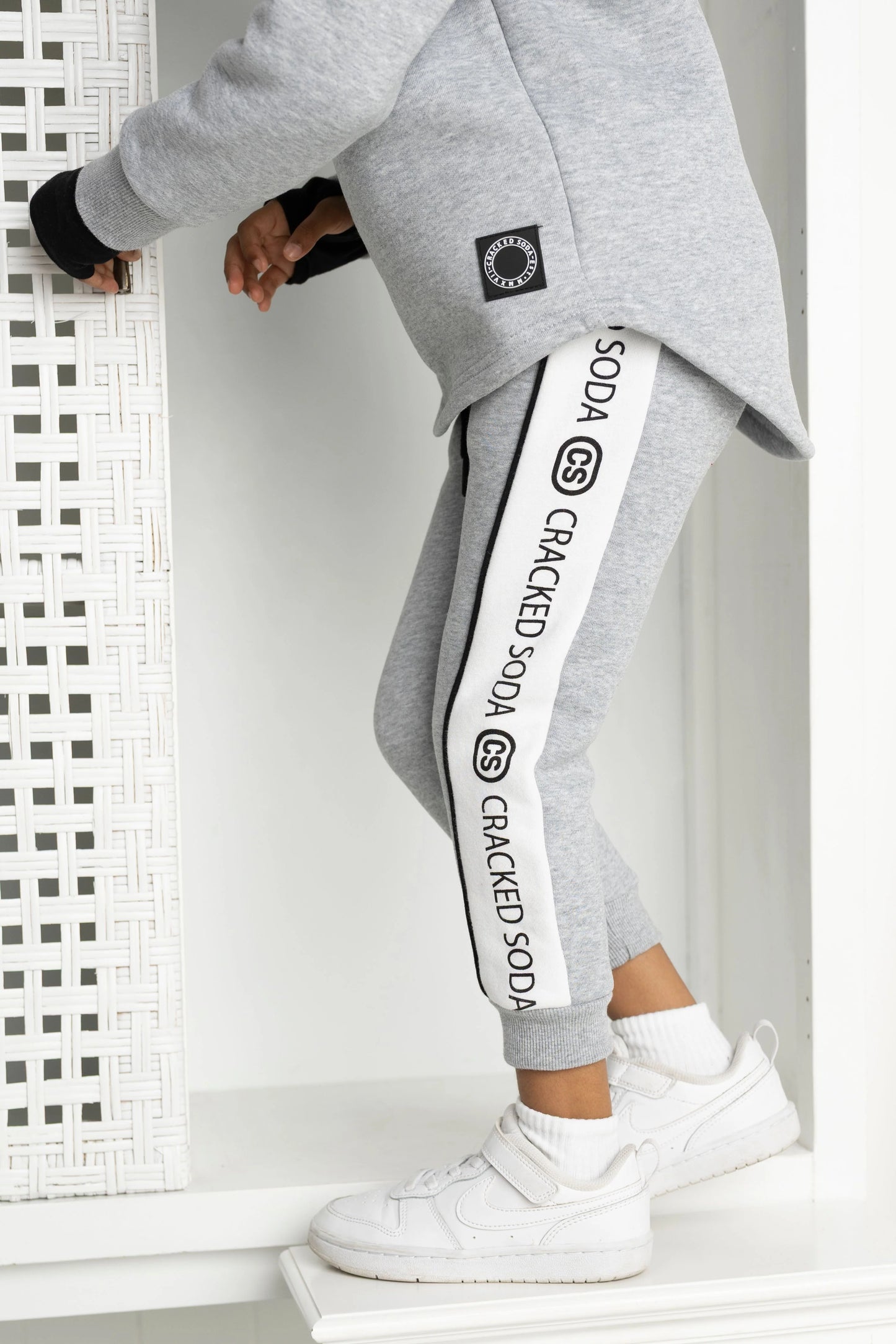 Cracked Soda Nova Detailed Trackpants Grey Marle