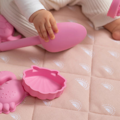 Playground Silicone 8pc Bucket & Spade Set Light Pink