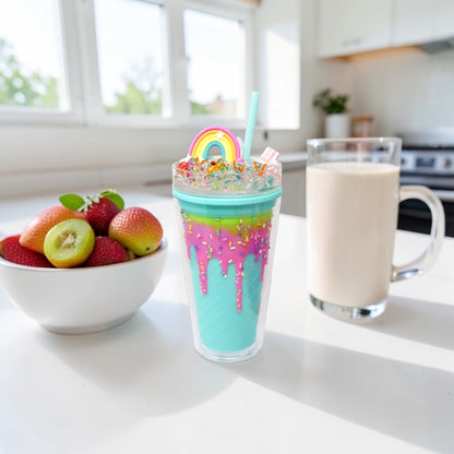 Pink Poppy Candy Drinking Cup Aqua