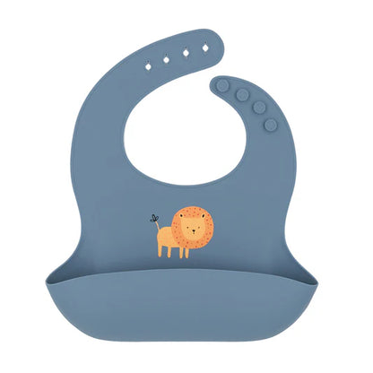 Living Textiles Silicone Bib Lion Blue