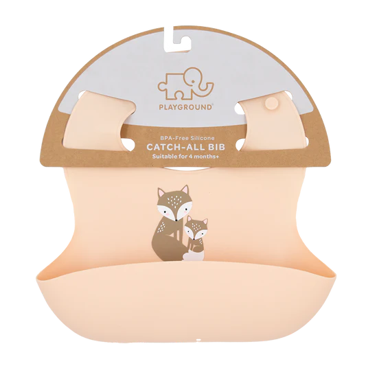 Living Textiles Silicone Bib Fox Blush