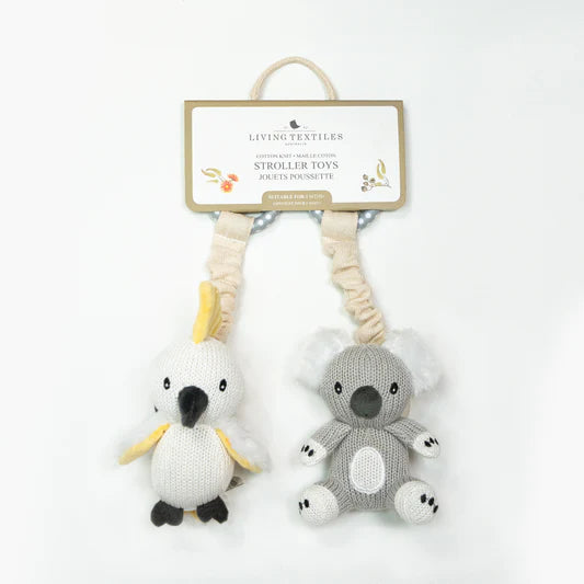 Living Textiles 2pk Stroller Toys Koala & Cockatoo