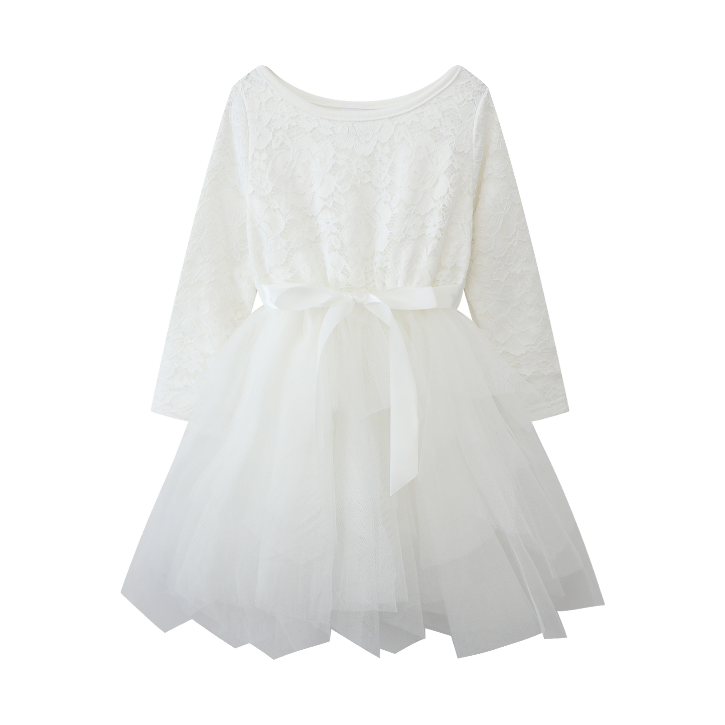 Cracked Soda Jade Lace Shredded Tutu Dress White