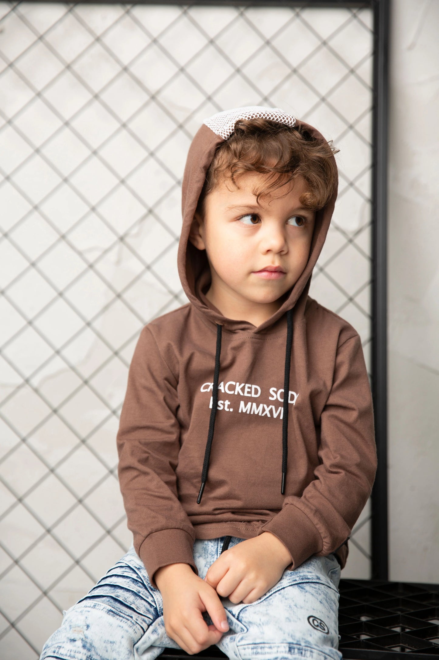 Cracked Soda Charlie Mesh Hooded Long Sleeve Coco