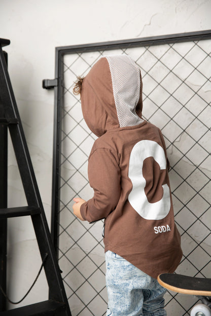 Cracked Soda Charlie Mesh Hooded Long Sleeve Coco