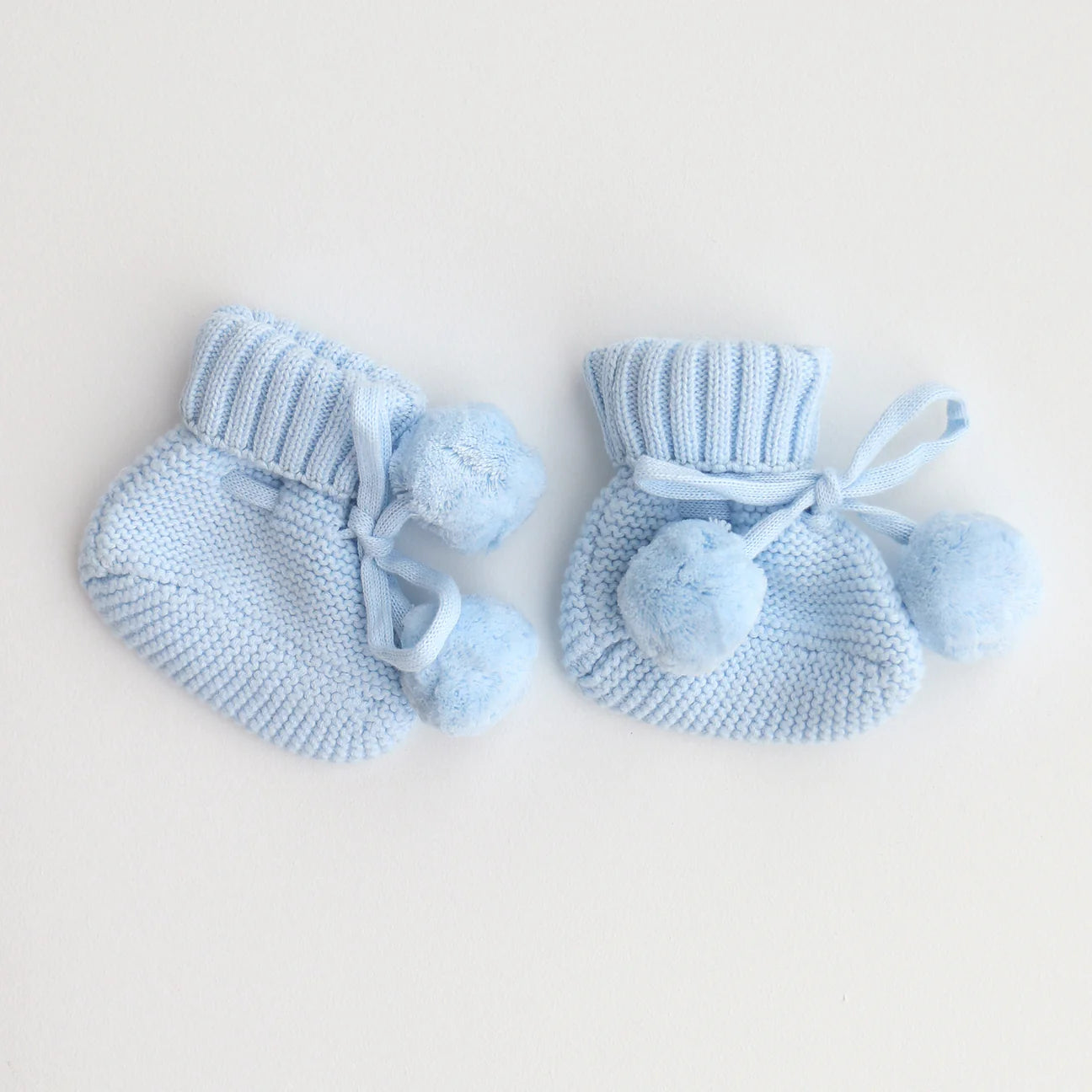 Thea With Love Knitted Booties Baby Blue