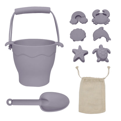 Playground Silicone 8pc Bucket & Spade Set Lilac